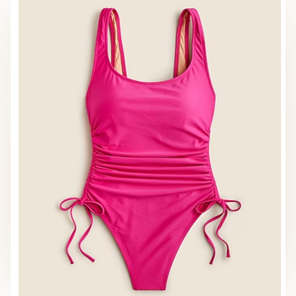 J. Crew Other - J CREW Ruched side tie pink swimsuit 10